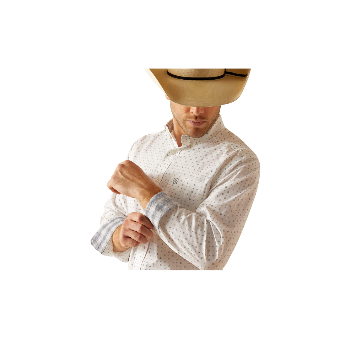 Ariat Men's Wrinkle Free Ogden Classic Fit White Big Shirt