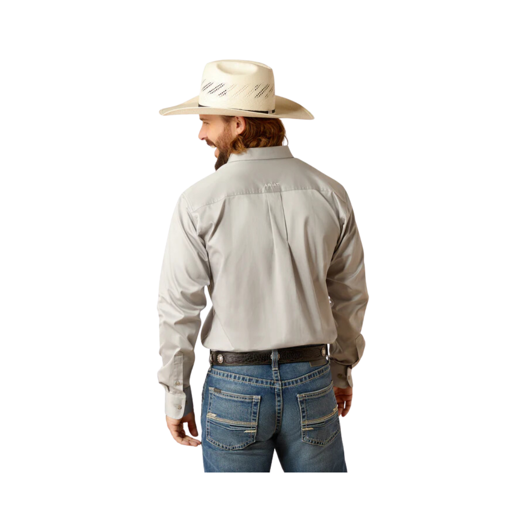 Ariat Men's Team Twill Fitted Cut Grey Shirt