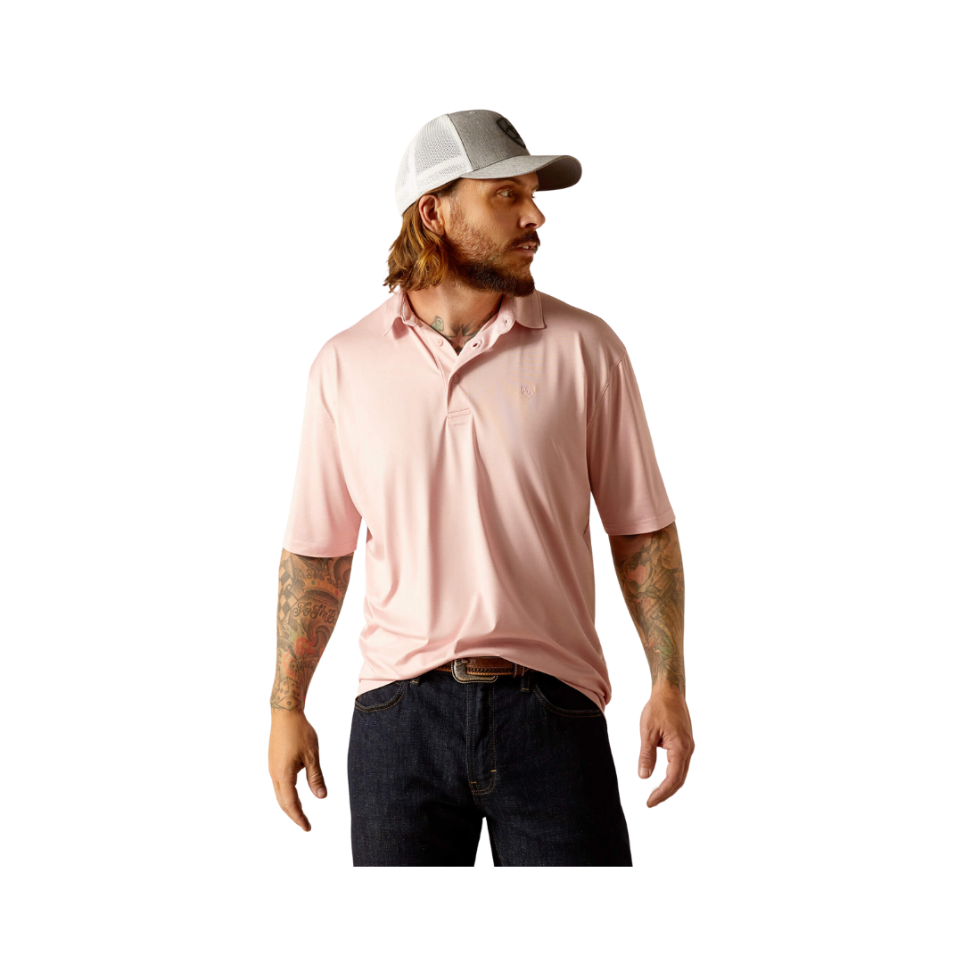 Ariat Men's Charger 2.0 Pink Daisy Polo Shirt