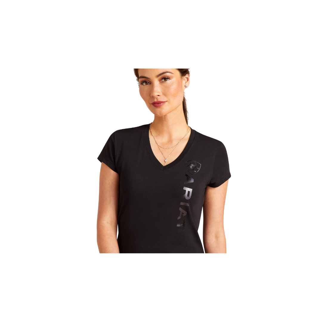 Ariat Women's Vertical Logo V Black T-Shirt