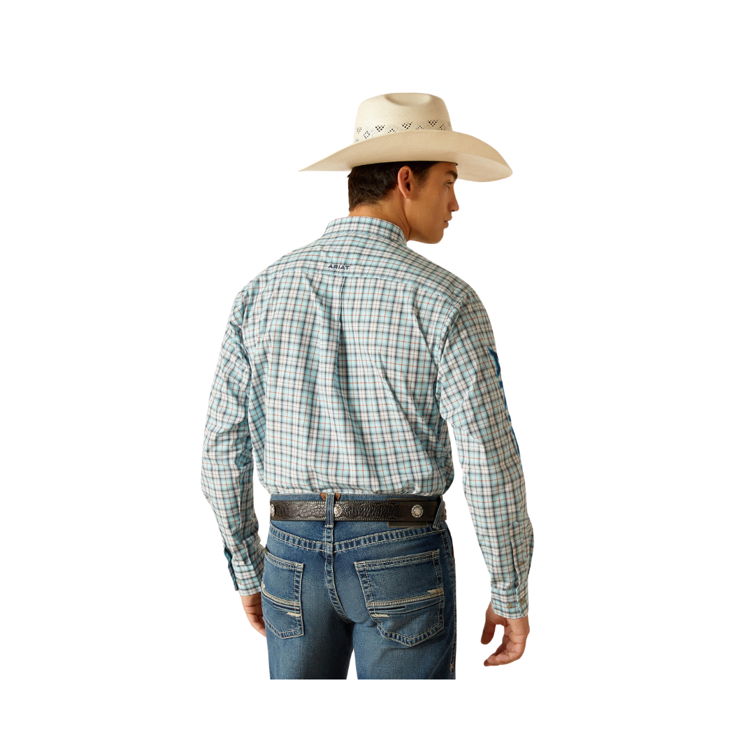 Ariat Men's Pro Series Team Lawrence Classic Fit Aqua Shirt