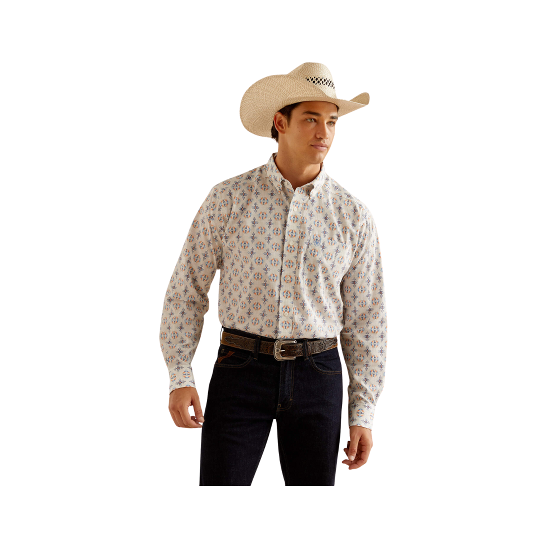 Ariat Men's Wrinkle Free Remington Classic Fit Oatmeal Shirt