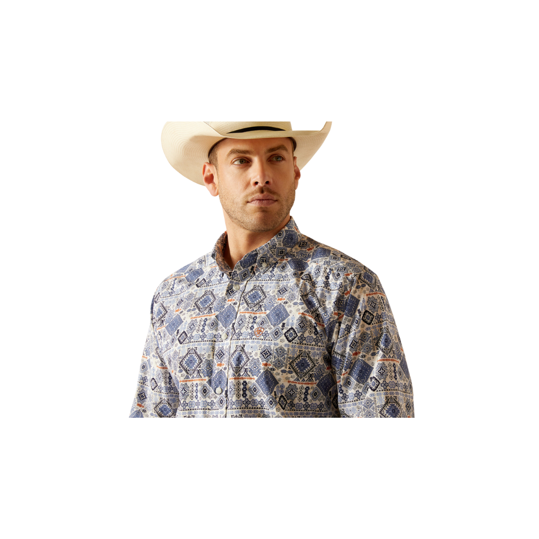 Ariat Men's Donald Print Blue Shirt