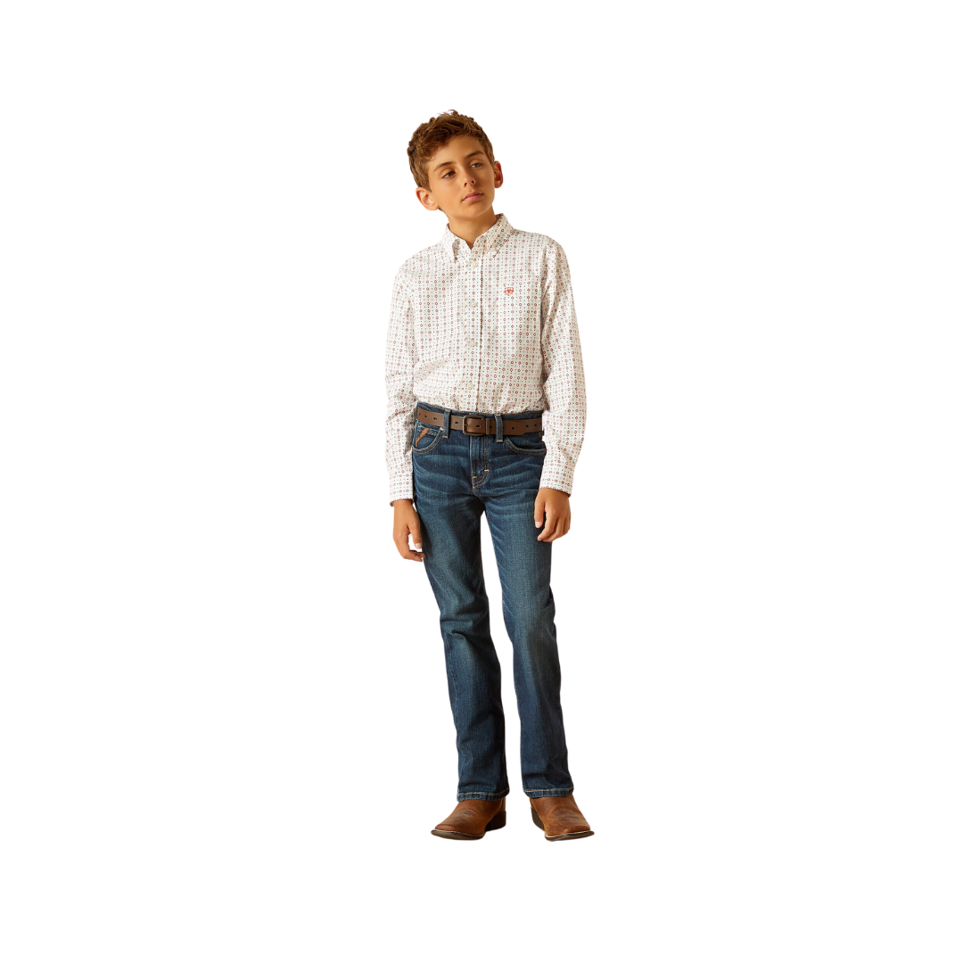 Ariat Youth Boy's Kade Classic Fit White Shirt