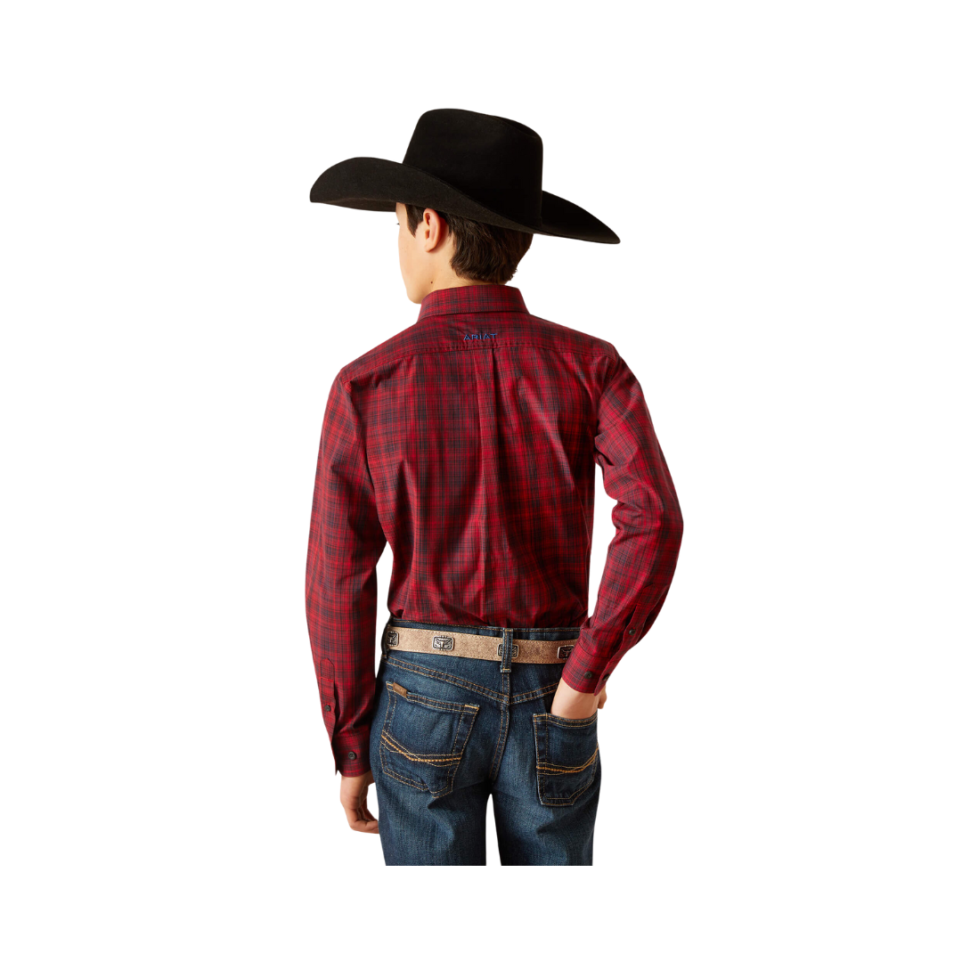 Ariat Youth Boy's Pro Series Classic Fit Paxton Red Shirt
