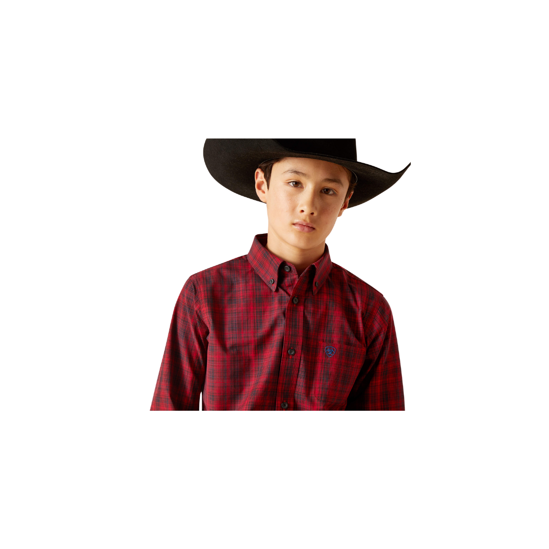 Ariat Youth Boy's Pro Series Classic Fit Paxton Red Shirt