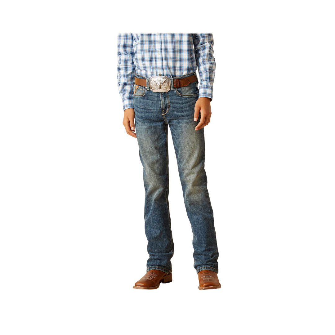 Ariat Youth Boy's B4 Relaxed Sebastian Boot Cut Blue Jeans