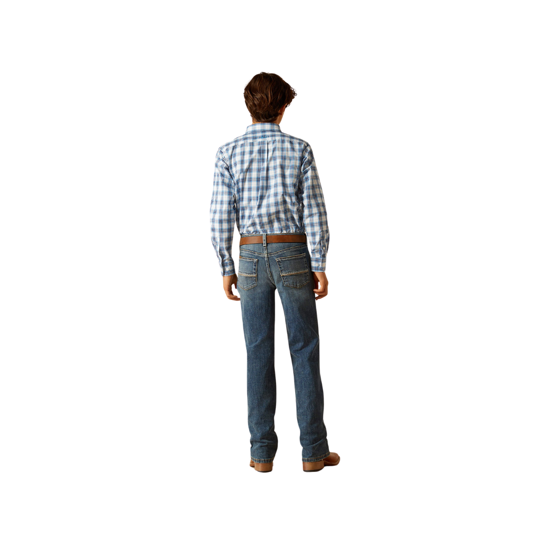 Ariat Youth Boy's B4 Relaxed Sebastian Boot Cut Blue Jeans