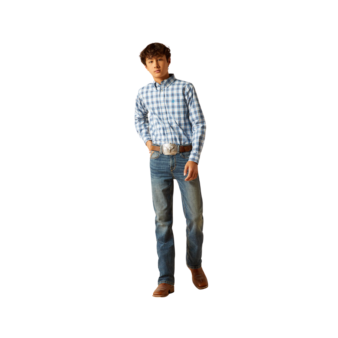 Ariat Youth Boy's B4 Relaxed Sebastian Boot Cut Blue Jeans