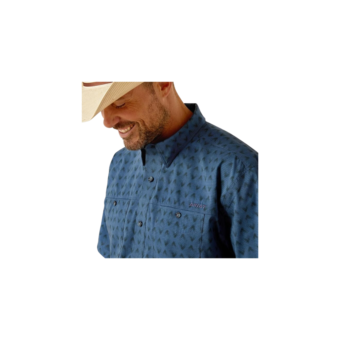 Ariat Men's 360 Airflow Classic Fit Ensignd Blue Shirt