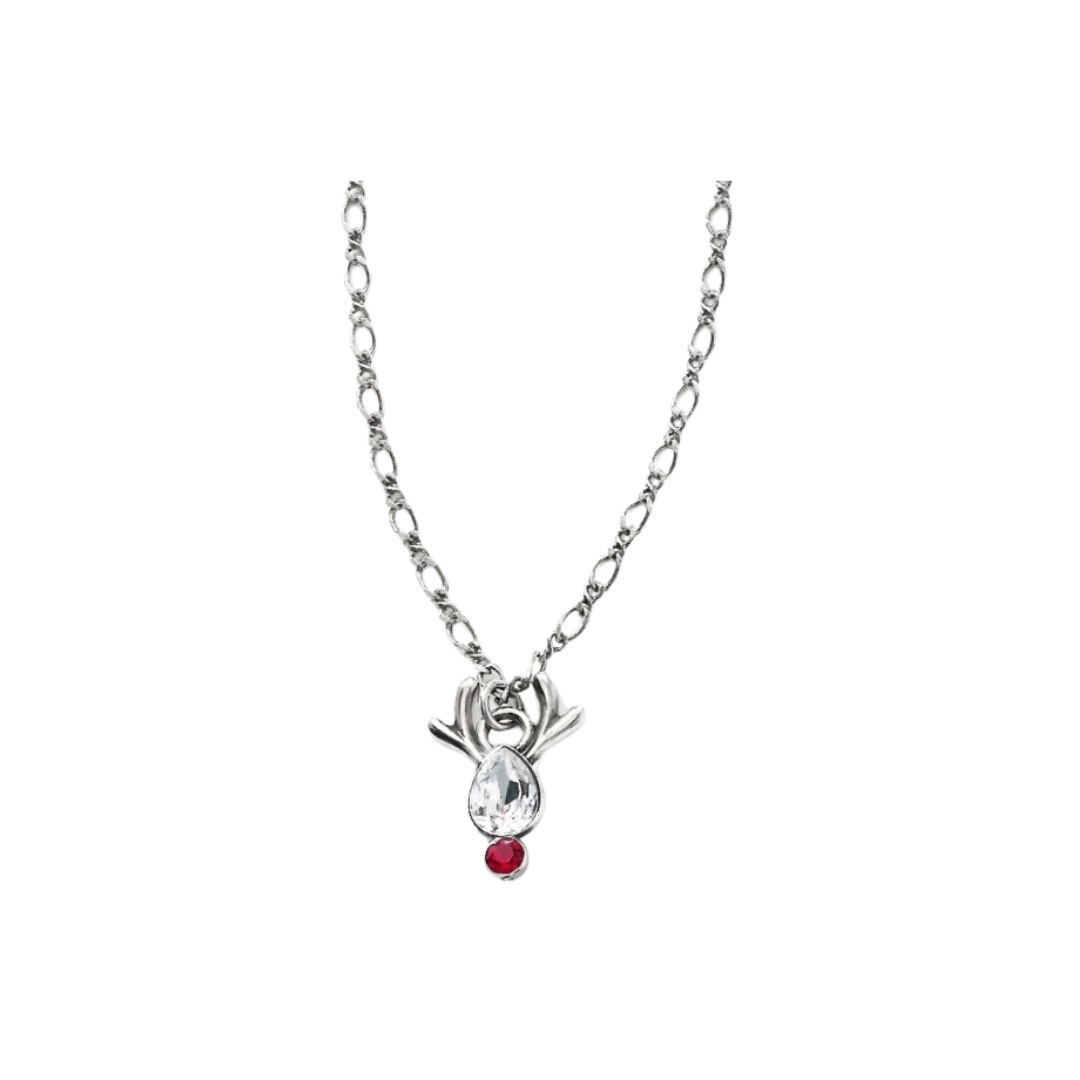 Brighton Women's Reindeer Rock Silver Red Necklace