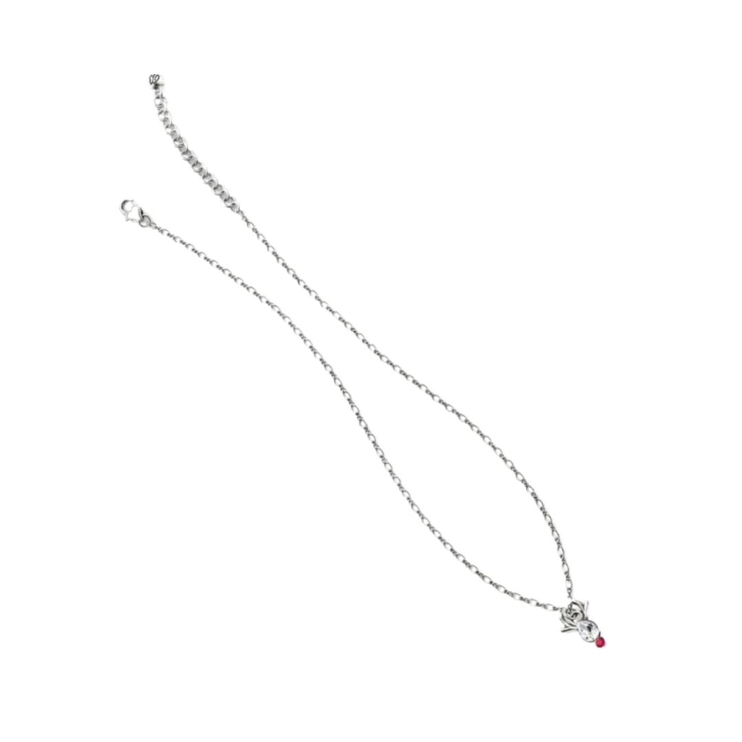Brighton Women's Reindeer Rock Silver Red Necklace
