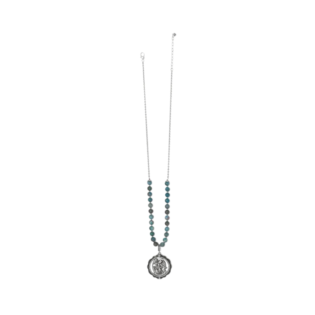 Brighton Women's Protection Angel Medallion Silver Blue Necklace