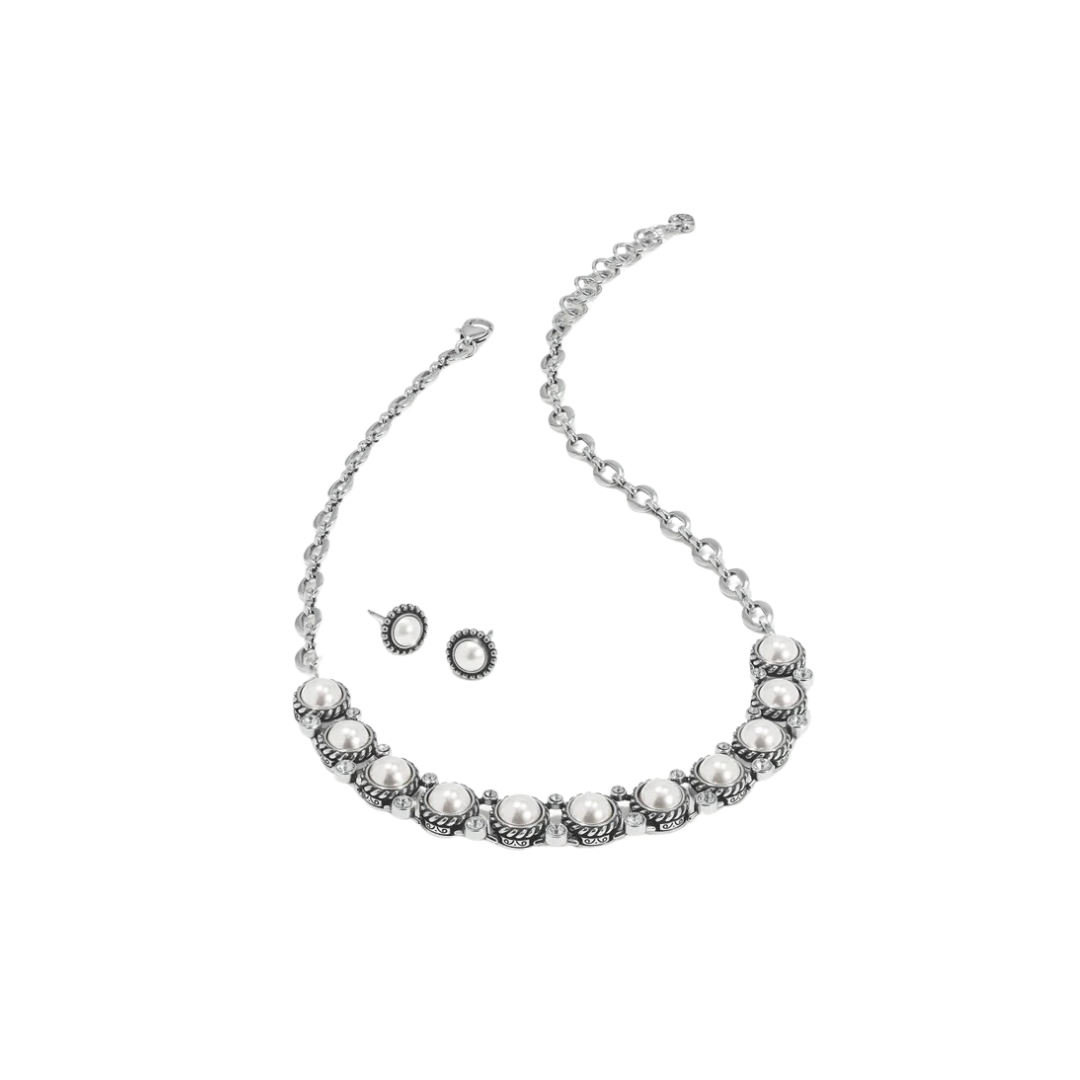 Brighton Women's Sea Gem Collar Silver Pearl Necklace