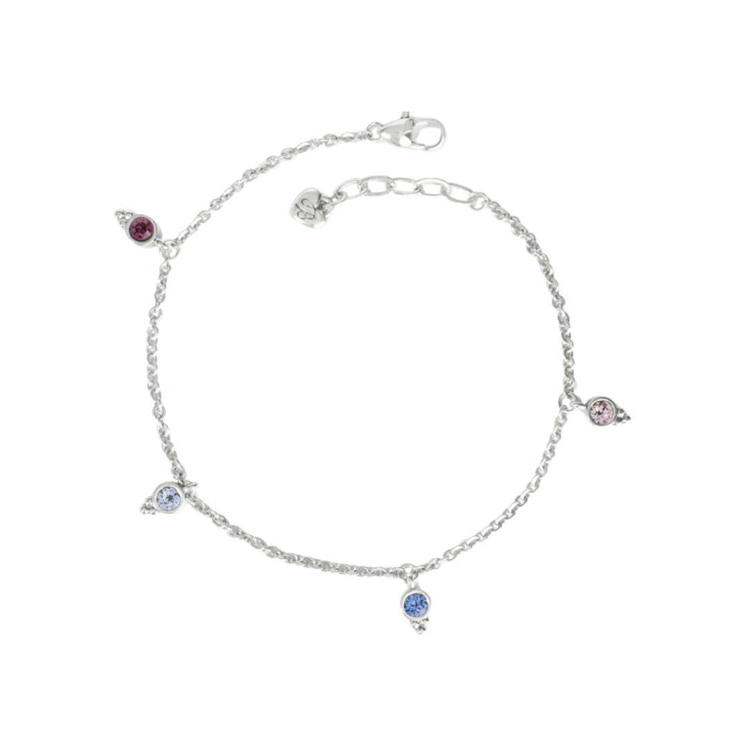 Brighton Women's Color Drops Silver Multicolor Anklet