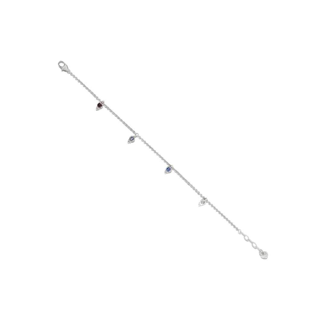 Brighton Women's Color Drops Silver Multicolor Anklet