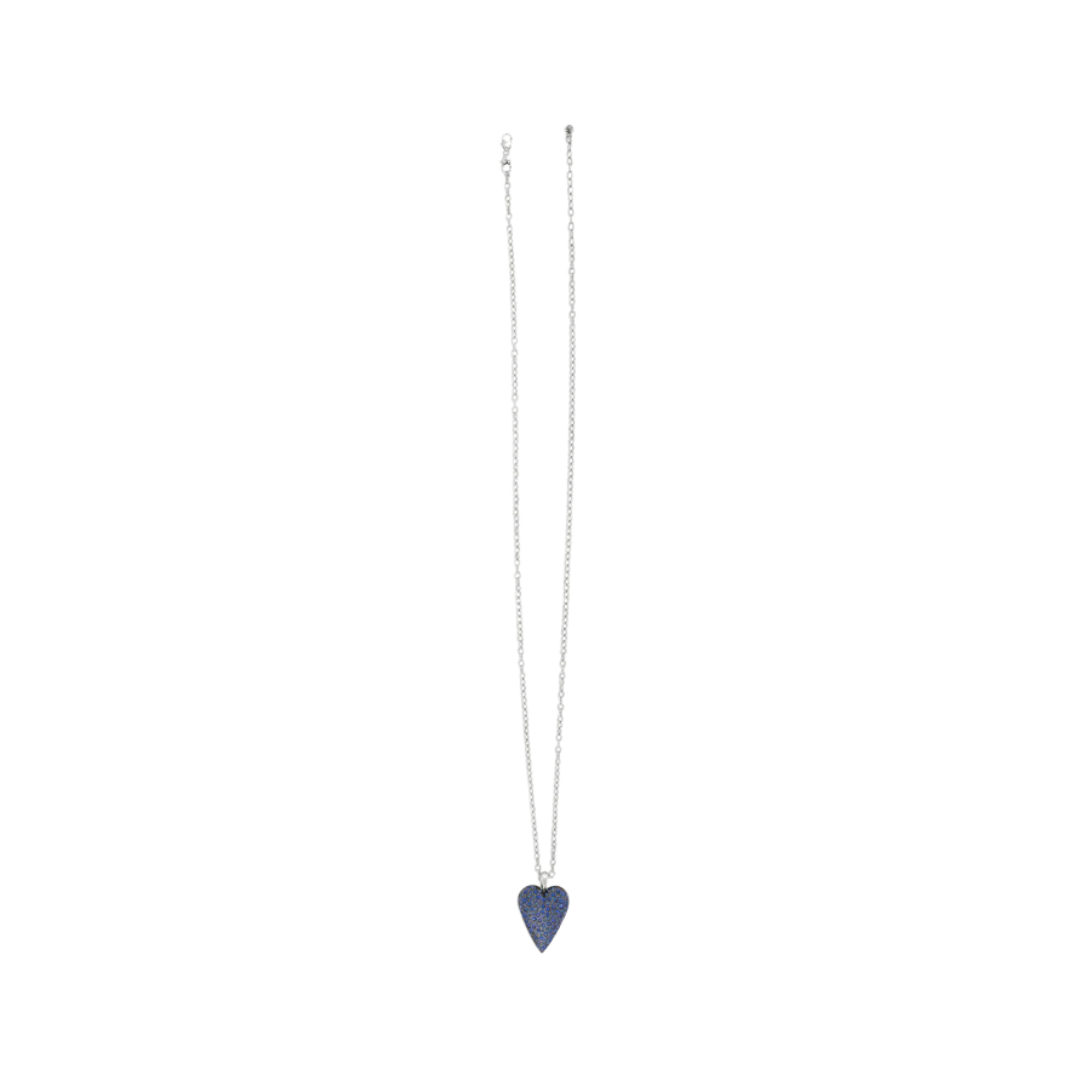 Brighton Women's Glisten Heart Convertible Silver Blue Necklace