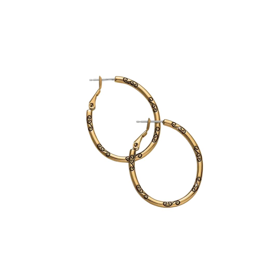 Brighton Women's Oval Hoop Charm Gold Earrings