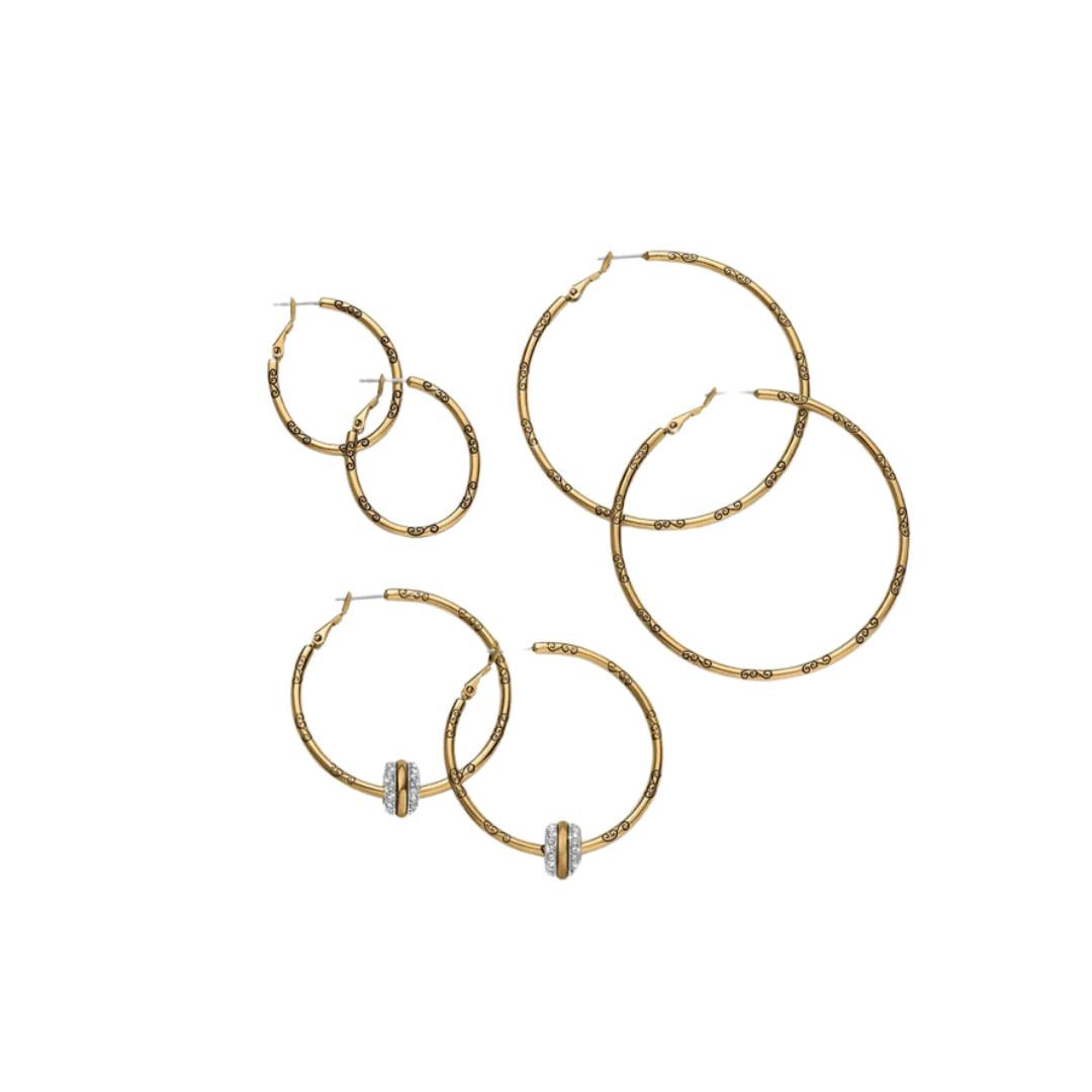 Brighton Women's Oval Hoop Charm Gold Earrings