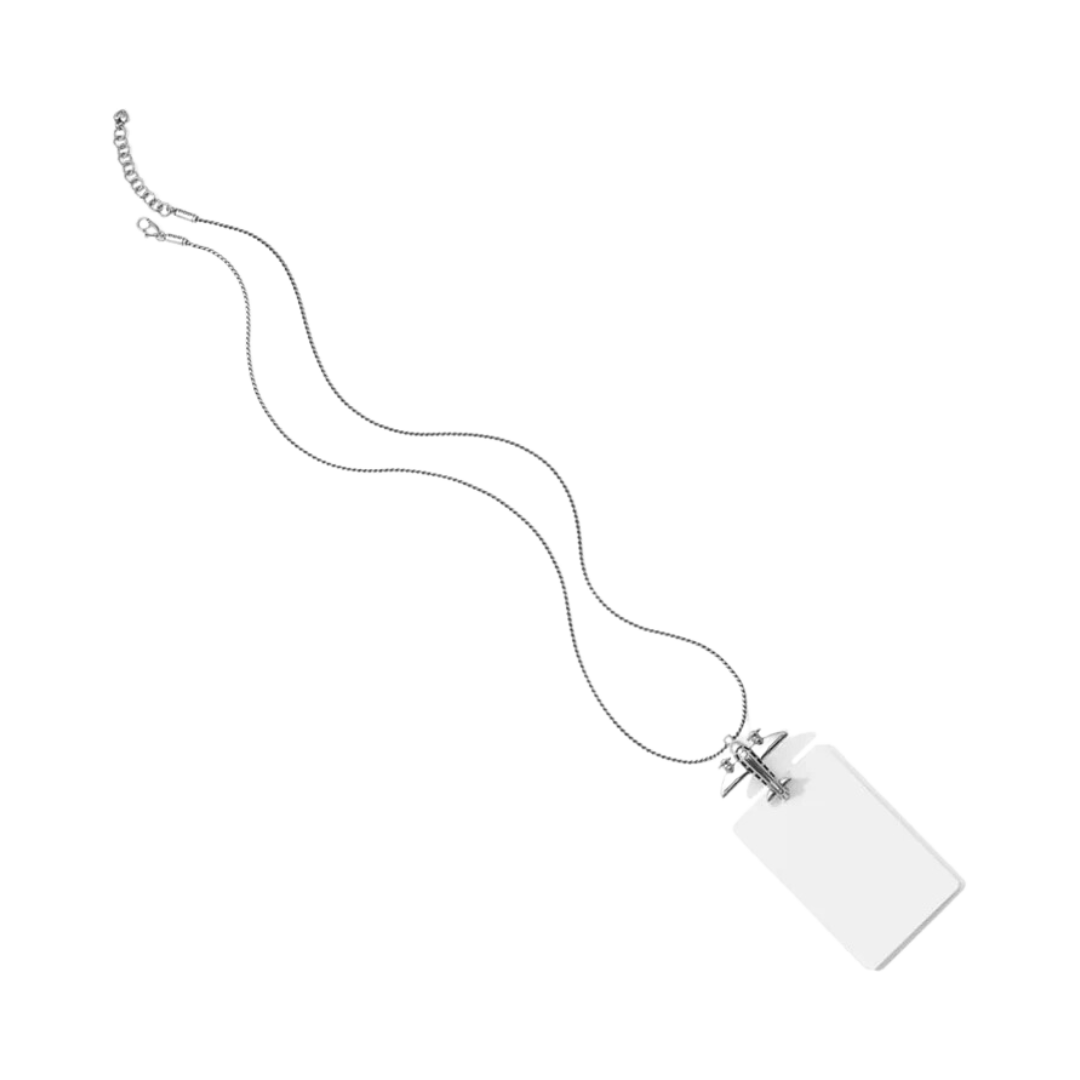 Brighton Women's Aviator Badge Silver Clip Necklace
