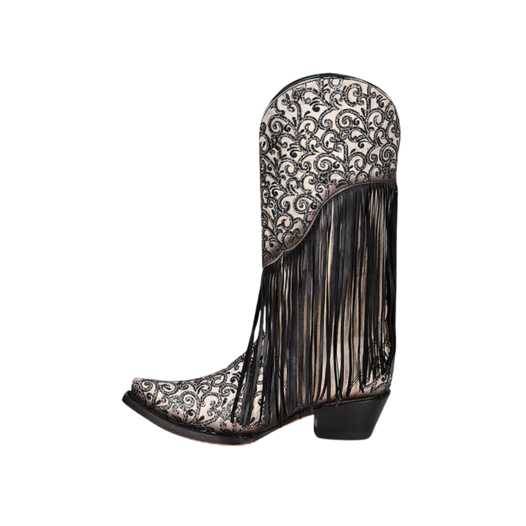Corral Women's Black Glitter Fringe Boot