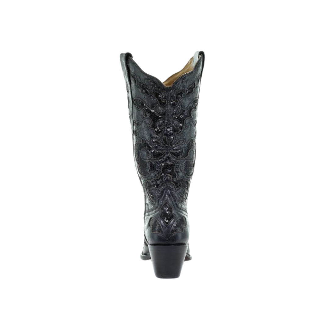 Corral Women's Goat Sequins Inlay Black Boots