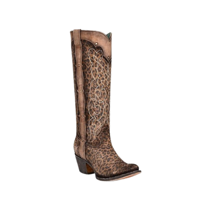 Corral Women's Leopard Print Round Toe Boots Stylish Western