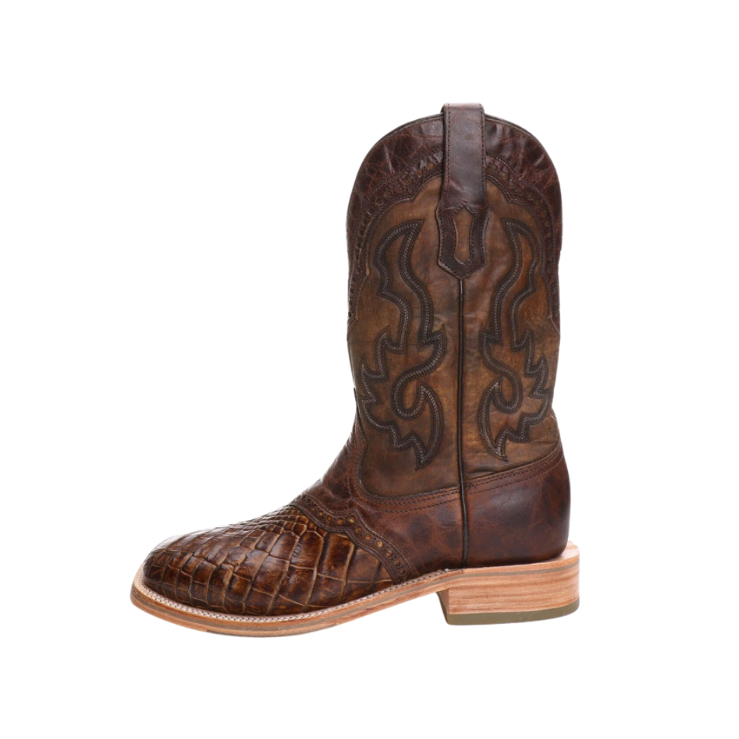 Corral Men's Alligator Overlay Distressed Brown Boots