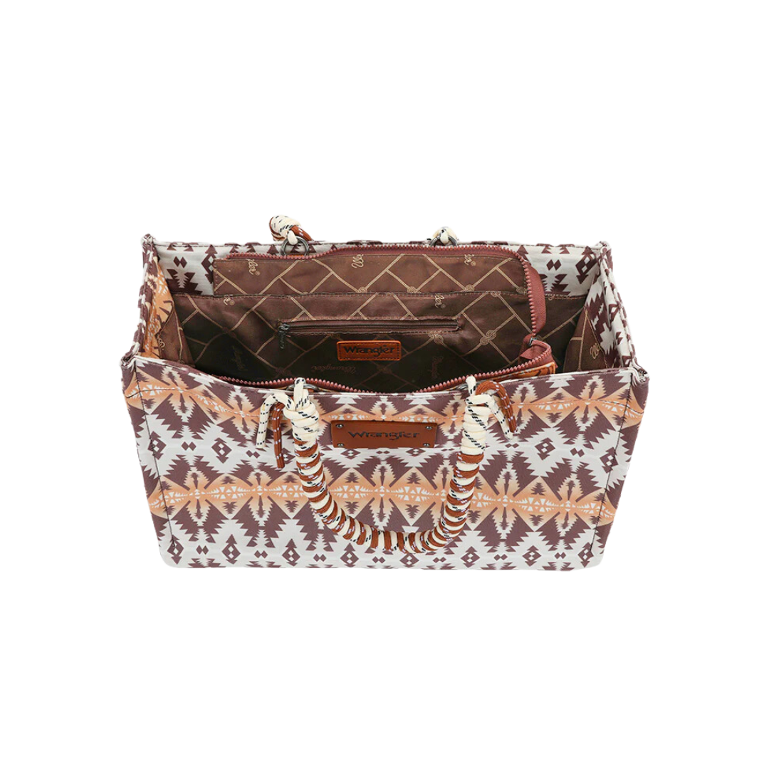 Wrangler Women's Southwestern Print Tote Khaki Bag