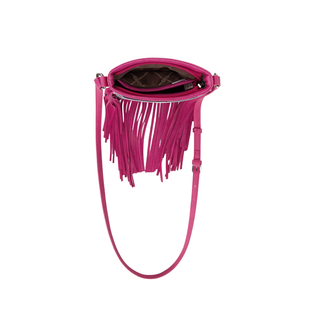 Wrangler Women's Fringe Denim Pocket Pink Purse