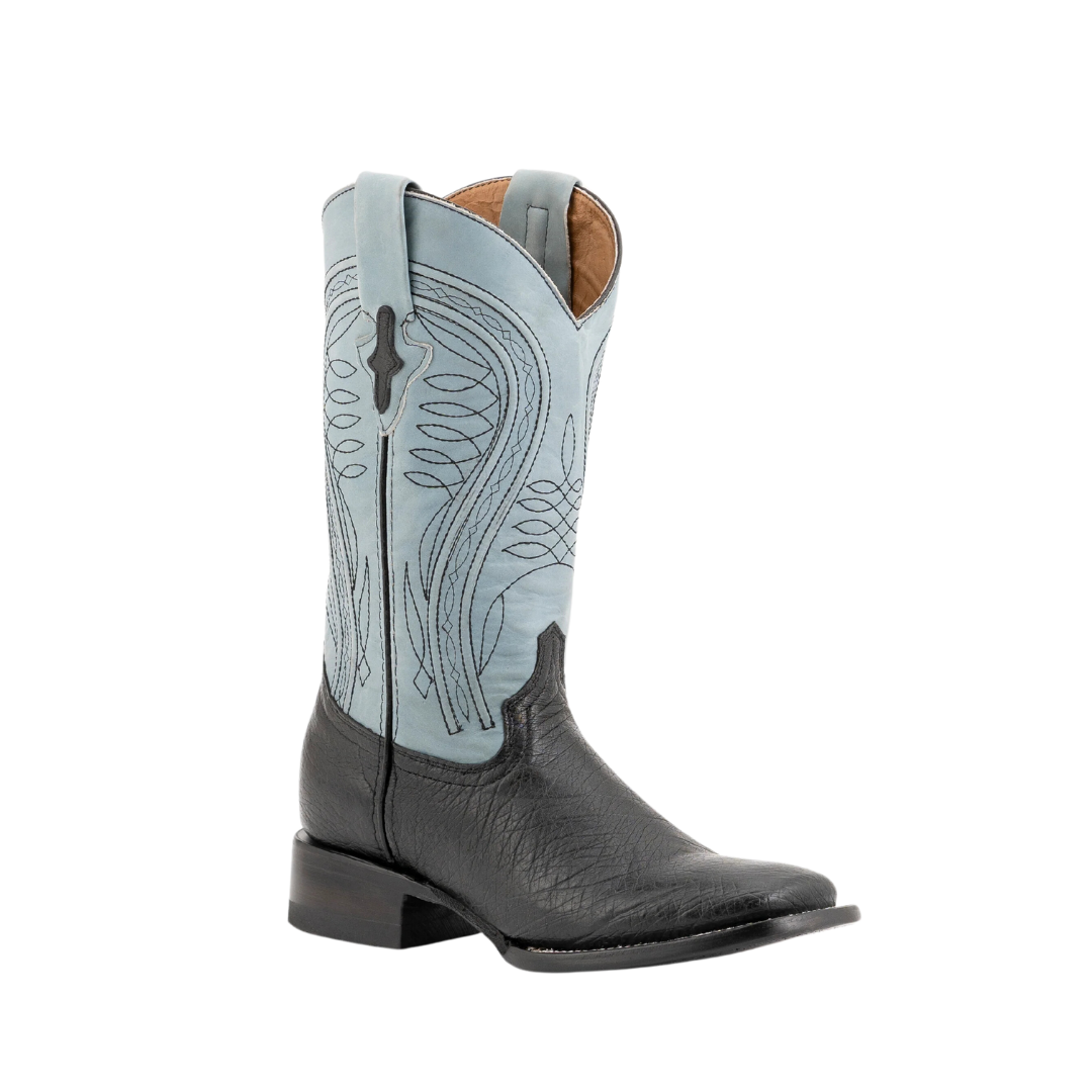 Ferrini Men's Smooth Ostrich Black Boots