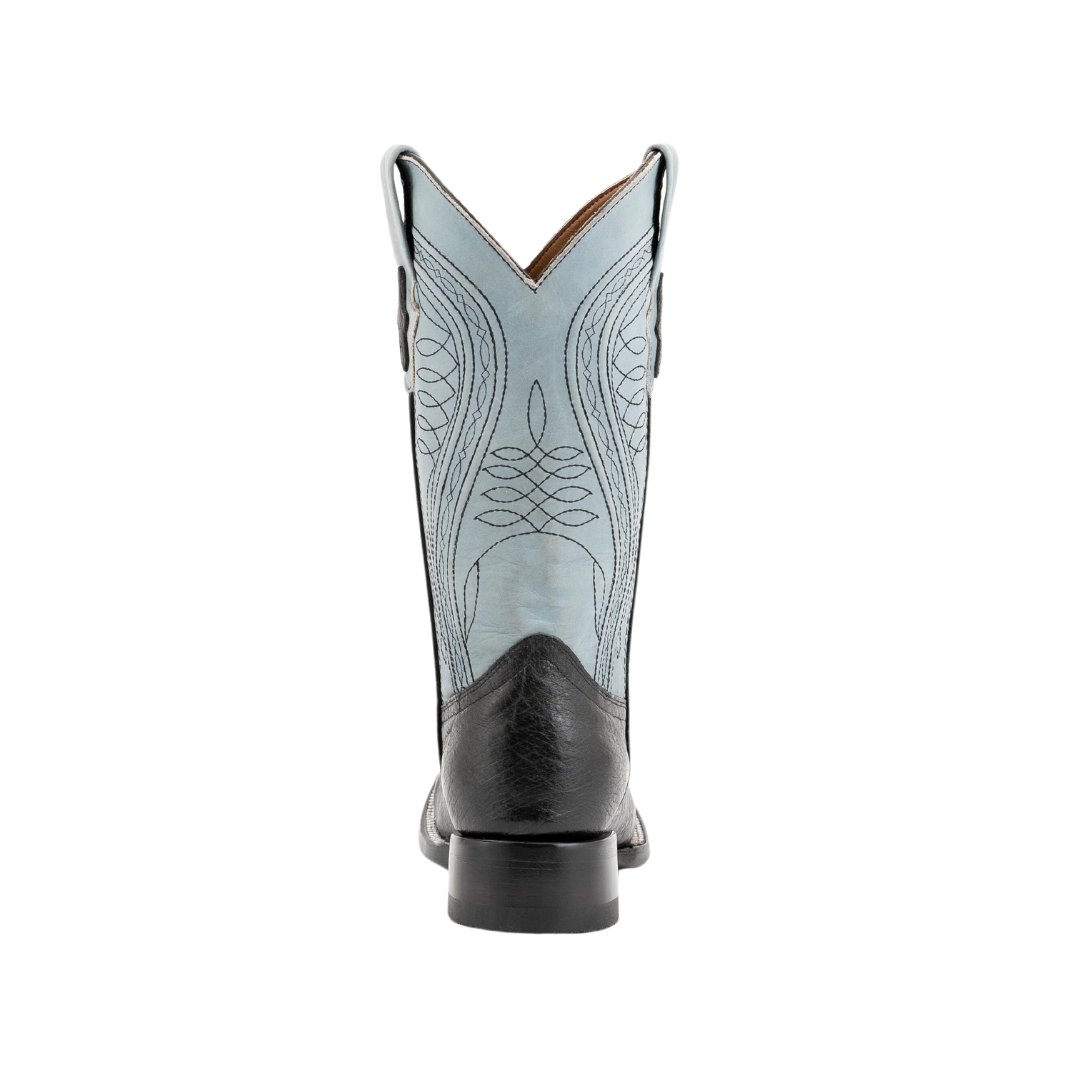 Ferrini Men's Smooth Ostrich Black Boots