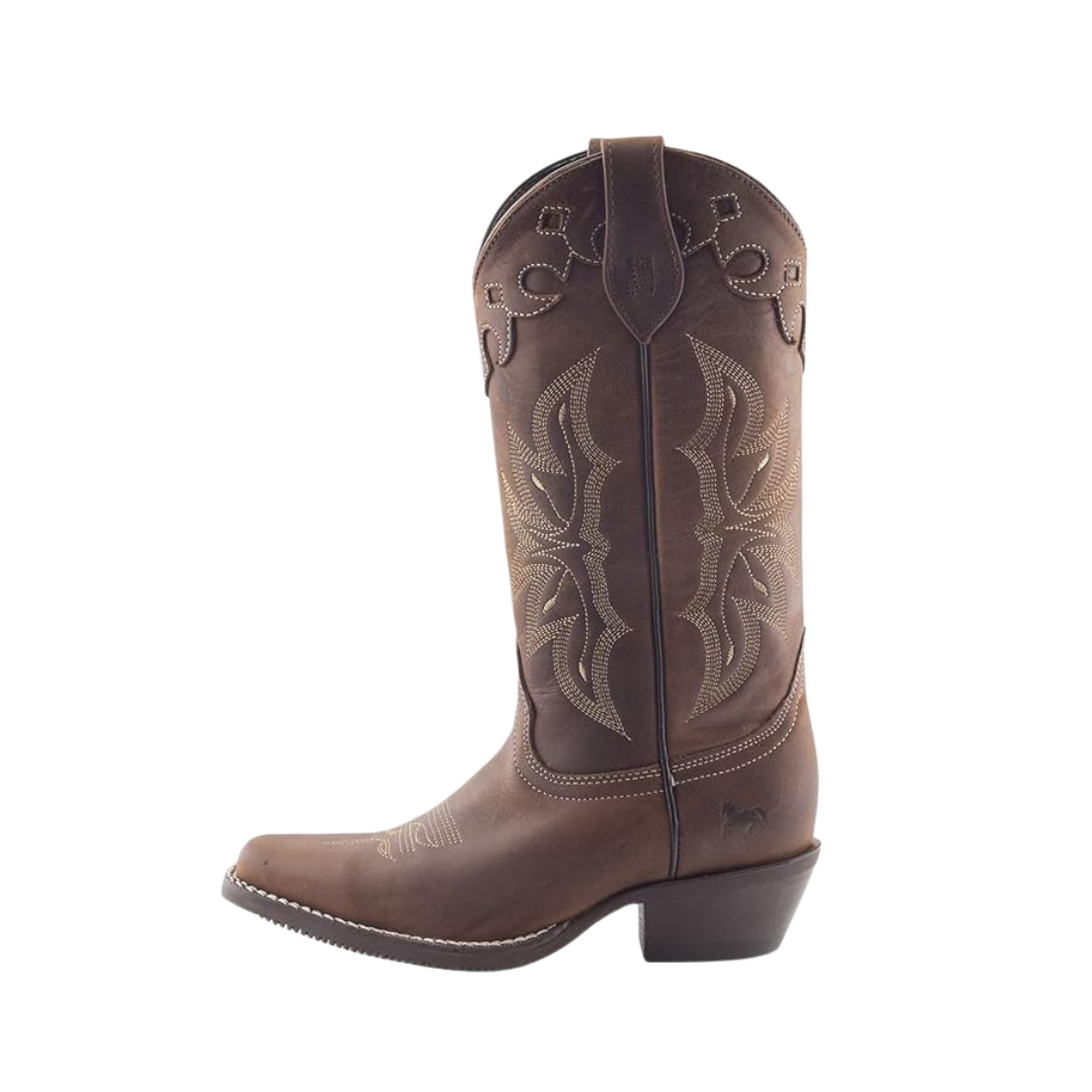 Pecos Bill Women's Square Leather Brown Boots