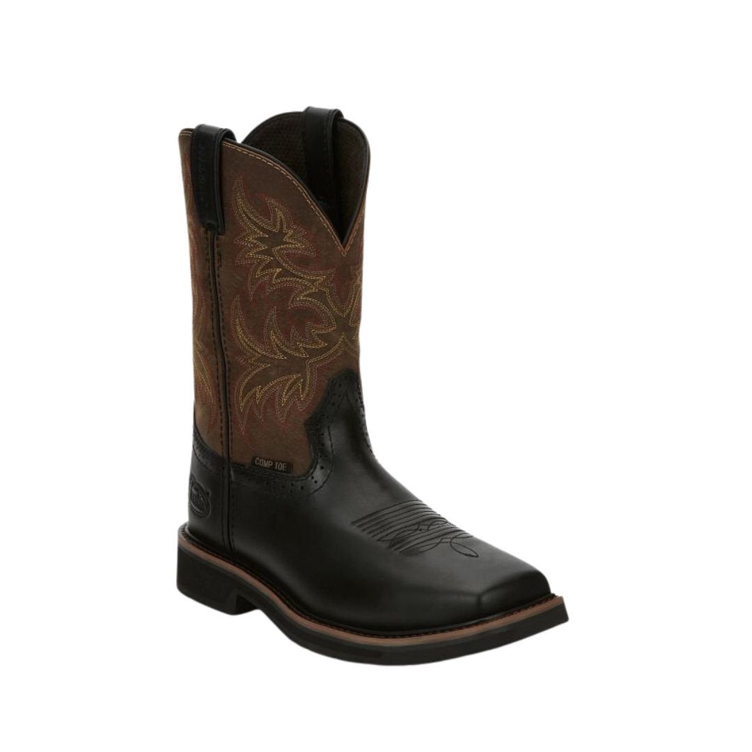 Justin Men's Black Driller Composite Toe Work Boots