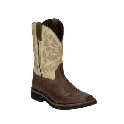 Justin Boot Driller Men s Work Cowhide Square Boots Style meets durability