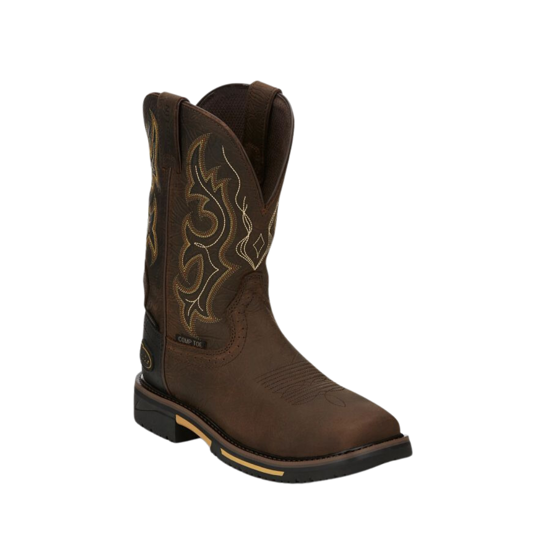 Justin Men's Joist Composite Toe Waterpoof Work Brown Boots