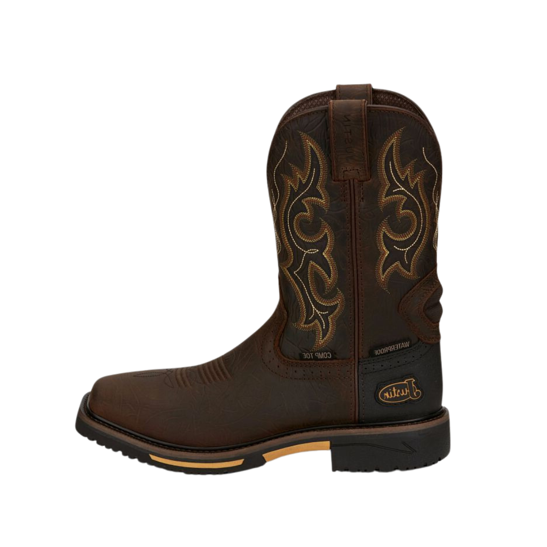 Justin Men's Joist Composite Toe Waterpoof Work Brown Boots