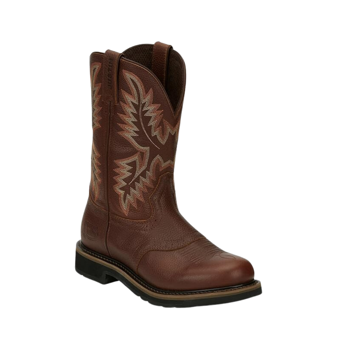 Justin Men's Stampede Saddle Work Brown Boots