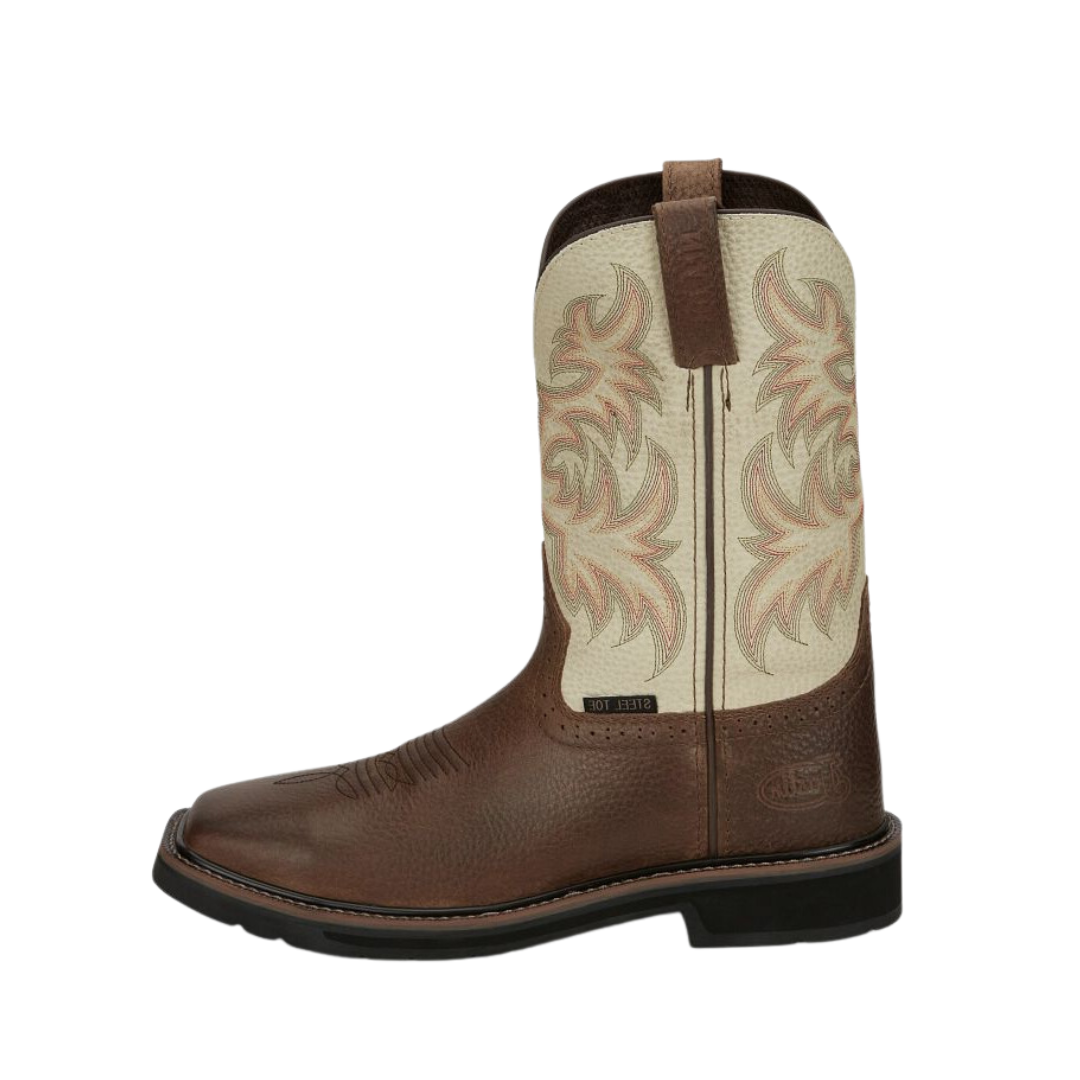 Justin Men's Electrical Hazard Steel Work Toe Brown Boots