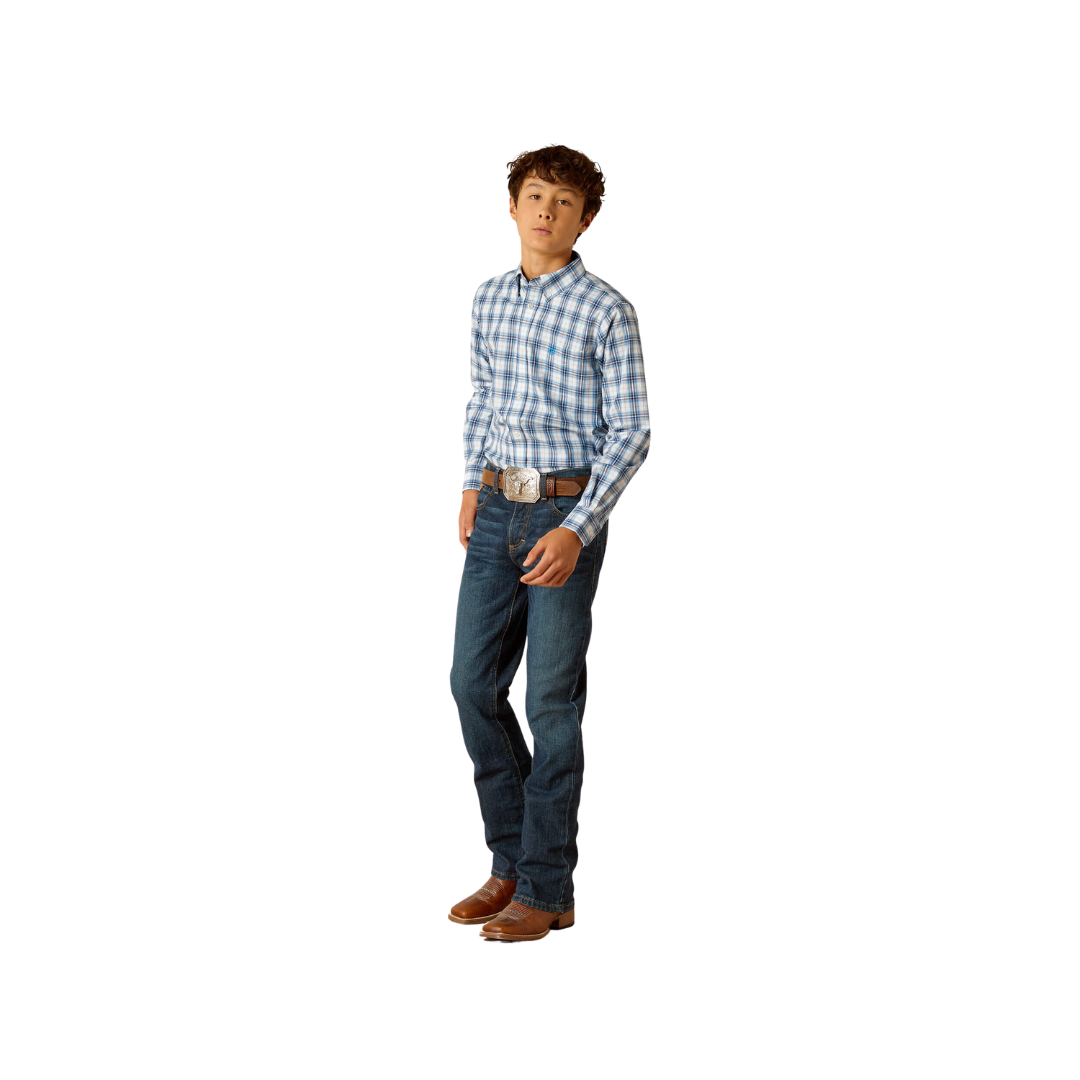 Ariat Youth Boy's Pro Series Phoniex Classic Blue Shirt