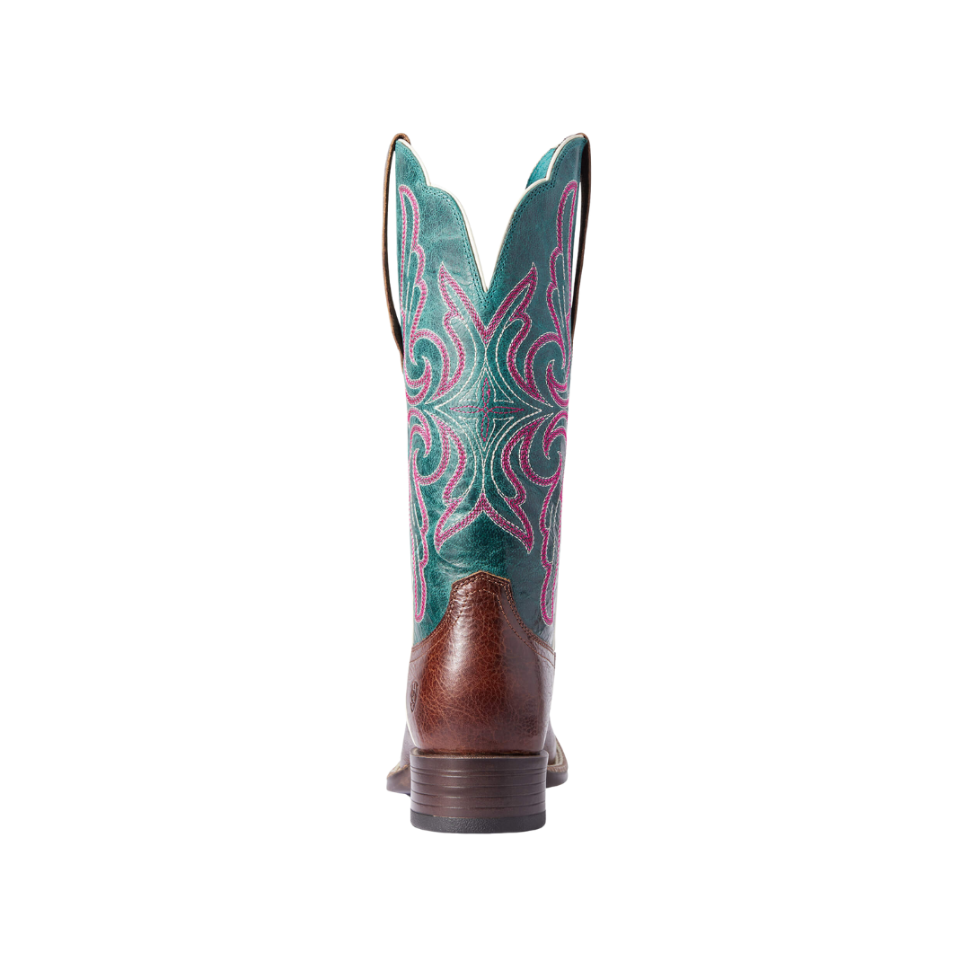 Ariat Women's Primera Teal Stretchfit Barrel Brown Boots