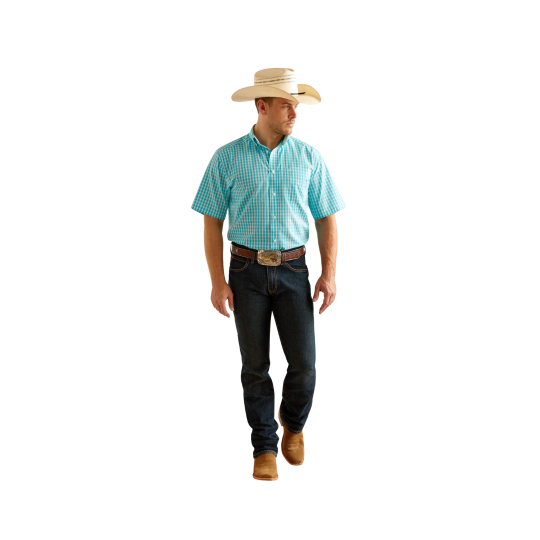 Ariat Men's Wrinkle Free Sterling Classic Fit Blue Radiance Shirt