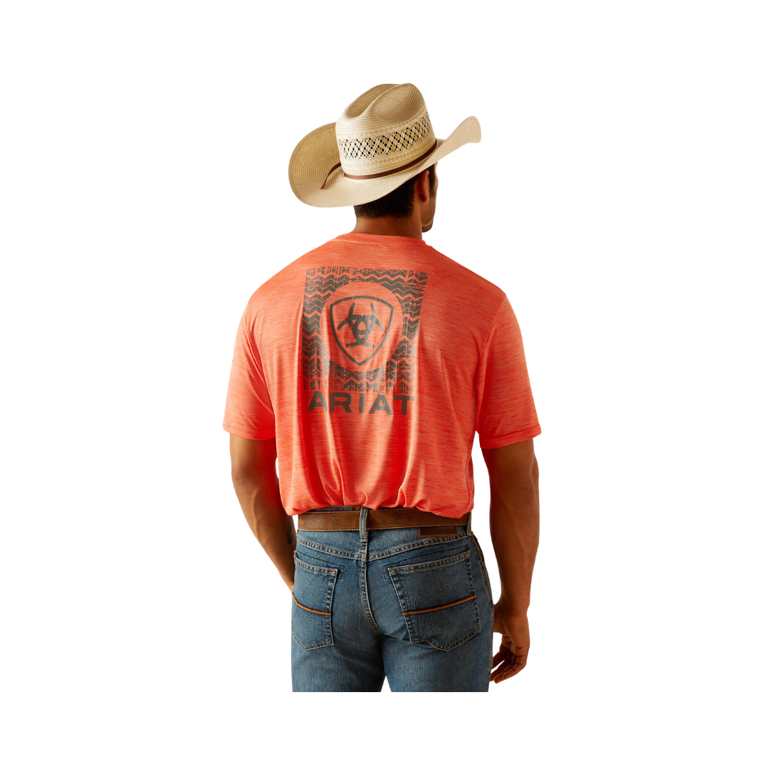 Ariat Men's Charger SW Shield Hot Coral T-Shirt