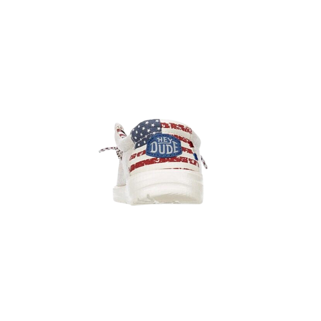 Hey Dude Men's Wally Off Patriotic White Shoes