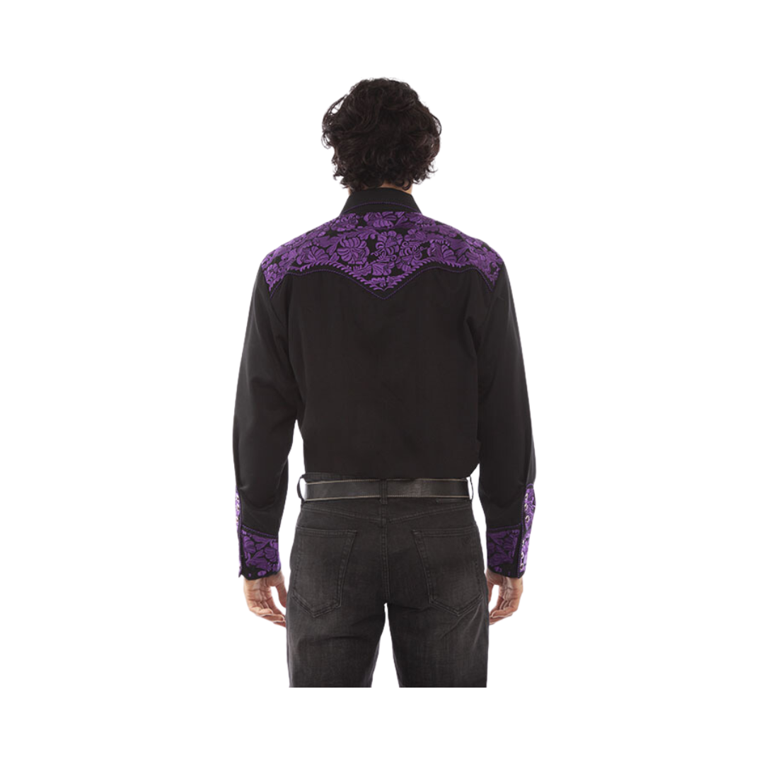 Scully Leathers Men's Western Purple Shirt