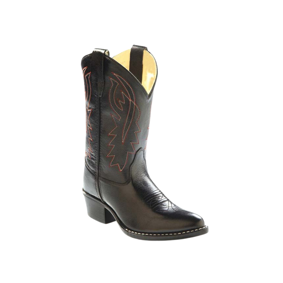 Old West Youth Boy's Cushion Comfort Cowboy Black Boots