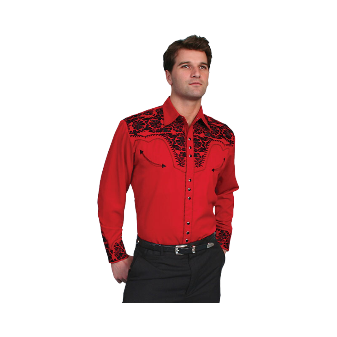 Scully Leathers Men's Western Red Shirt