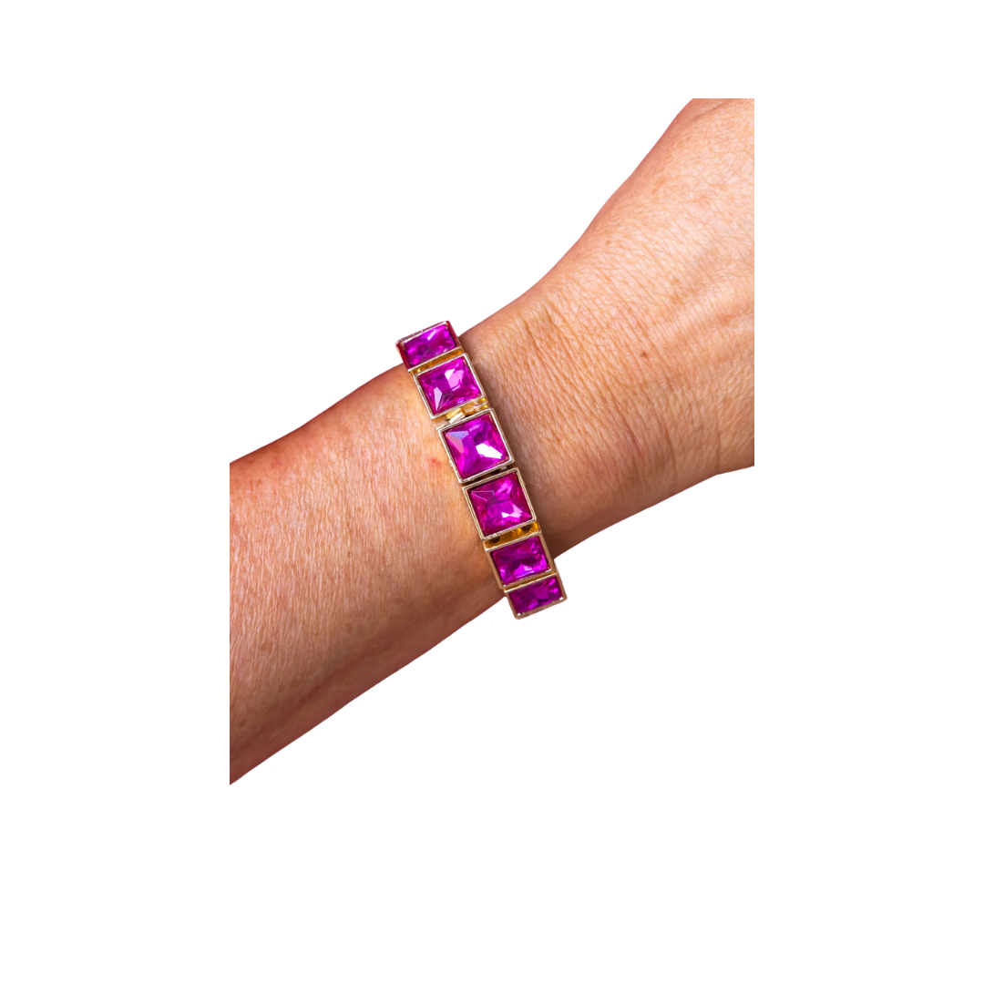 Southern Grace Women's Date Night Pink Stone Bracelet