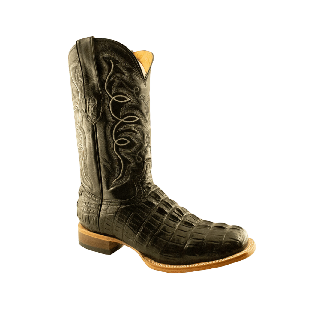 Boot Jack Men's Black Alligator Tail Print Boots