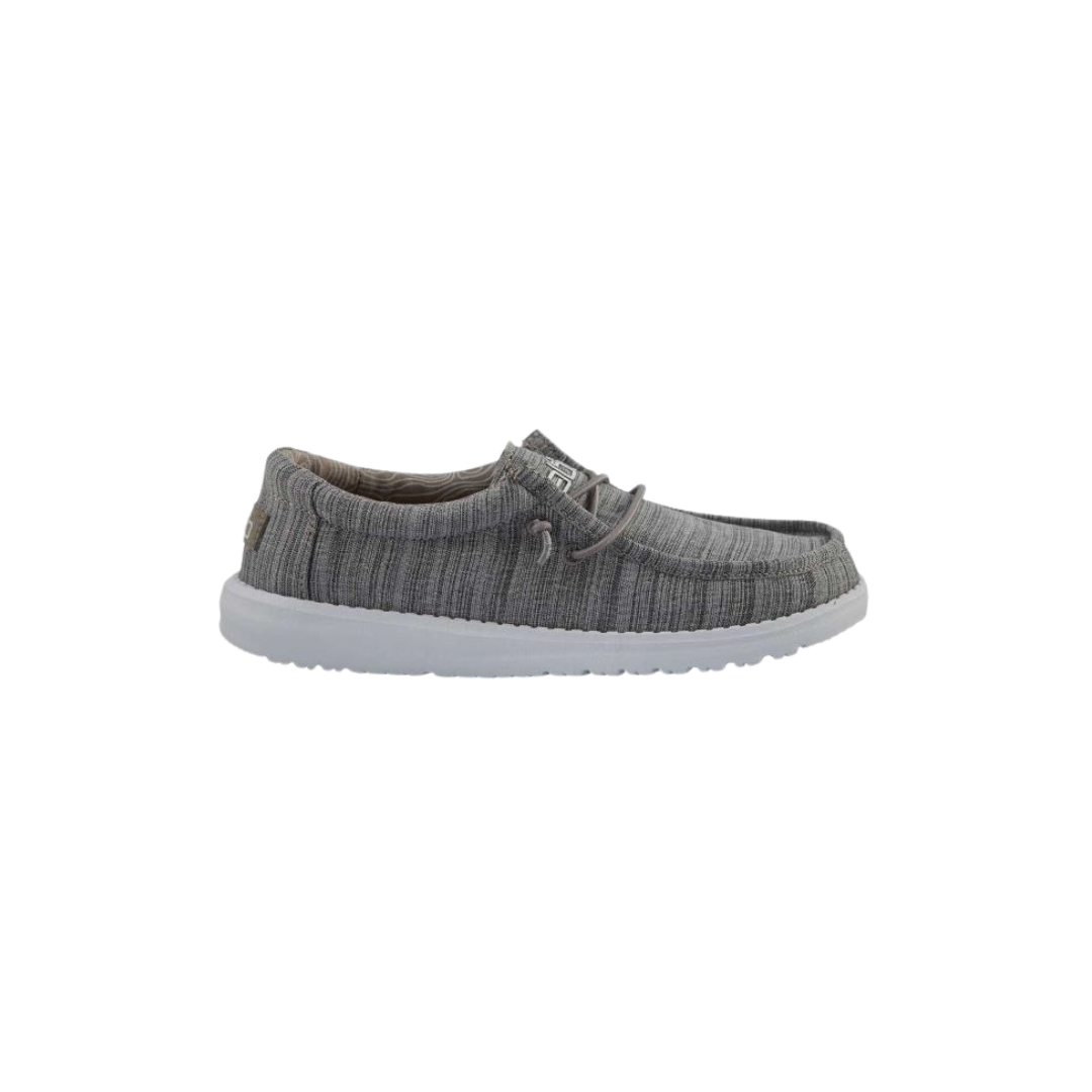Hey Dude Youth Boy's Wally Linen Slip Grey Shoes
